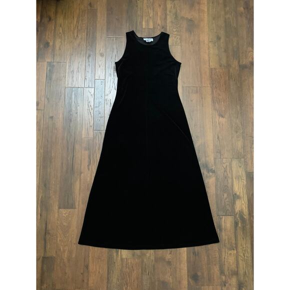 Vintage 1990s Vampy Black Shift Dress & Duster Cardigan Set Made In USA Medium - Picture 2 of 7